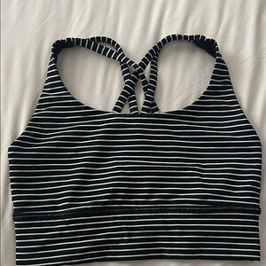 Lululemon Energy Striped Bra Long Line sz 4
